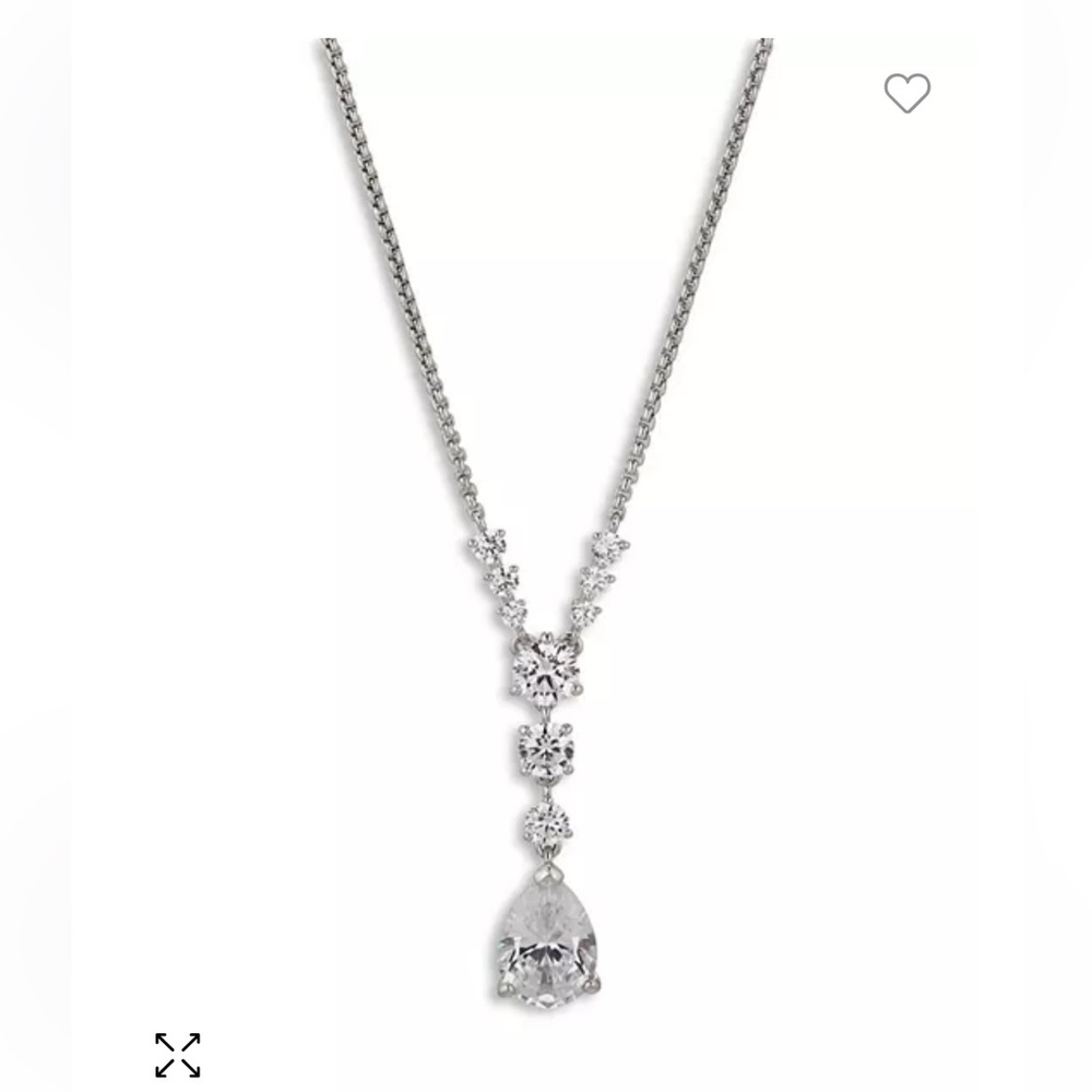 Halle Cubic Zirconia Lariat Necklace, 16"-18"